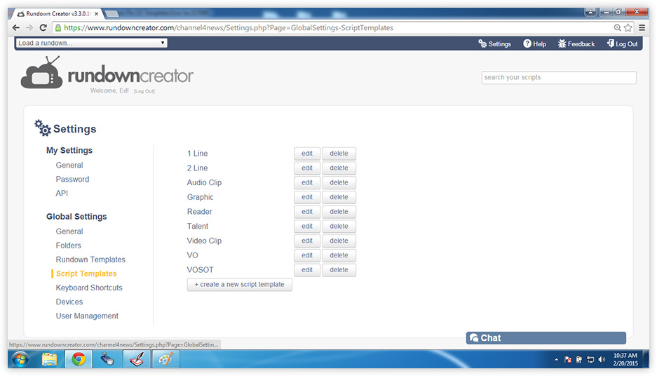 Script Templates in Rundown Creator