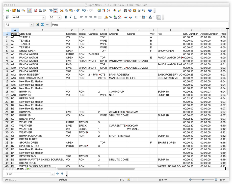 Exporting Rundowns to Spreadsheet Programs like Microsoft Excel | Rundown Creator | broadcast ...